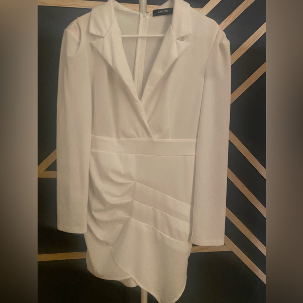 Chicme White Long Sleeve Dress